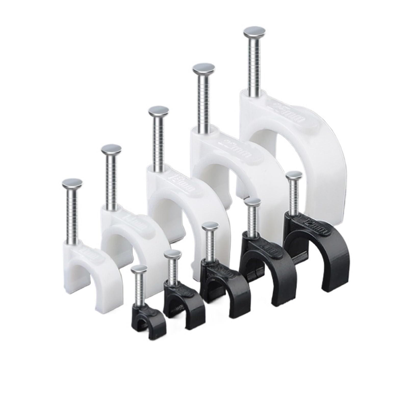 CHATROOM 100 Pc Runde Kunststoff Kabel Clips Halter Management Elektrische Draht Verschluss Kabel Krawatte Wand Mit Nagel 16/18/20/22/25 MM Kreis Klemme (Color : 100PCS, Size : 18mm White)