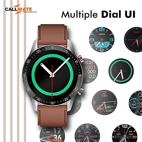 Image of CALL MATE Orbit Full Touch Smartwatch with 1.3 inch Display & 60+ Sports Modes, Bluetooth Calling, Ai Voice Assistant, 7 Days Battery, Sleep Monitoring Smart Watches for Men and Women (Brown)