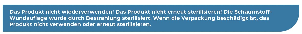 Schaumstoffwundauflage, 10x10cm, steril, moderne Wundversorgung aus Deutschland, bei chronischen und schwer heilenden Wunden z.B. offenes Bein, Dukubitus, Ulzera, Verbrennungen 2. Grades u.Ä.