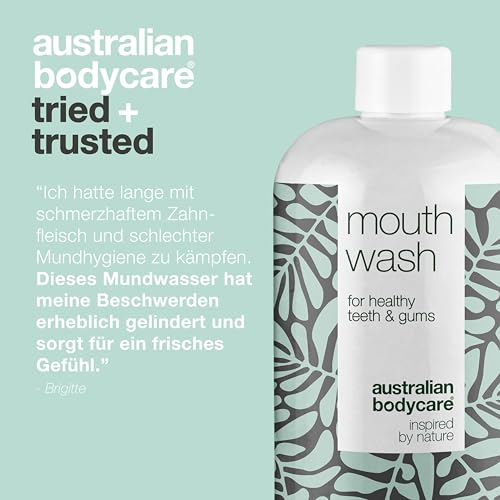 Mundspülung mit antibakteriellem Teebaumöl - 500ml | Pflegt und lindert gereiztes und blutendes Zahnfleisch | für eine gesunde Mundhygiene ohne schlechten Atem | 100% vegan und dermatologisch getestet – Bild 6