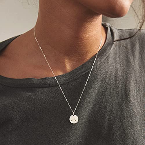 MEVECCO Gold Necklace Coin Disc Zodiac 12 Constellation Star Connected Engraved Horoscope Sign Astrology Pendant 18K Gold Plated Chain Dainty Personalized Simple Jewelry3