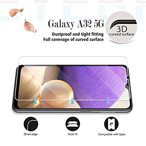 Yeyebf Galaxy A32 5G Hd Clear Tempered Glass Screen Protector, [2 Pack] [3D Glass] [Bubble-Free] [Anti-Glare] Screen Protector Glass For Samsung Galaxy A32 5G #TOP2