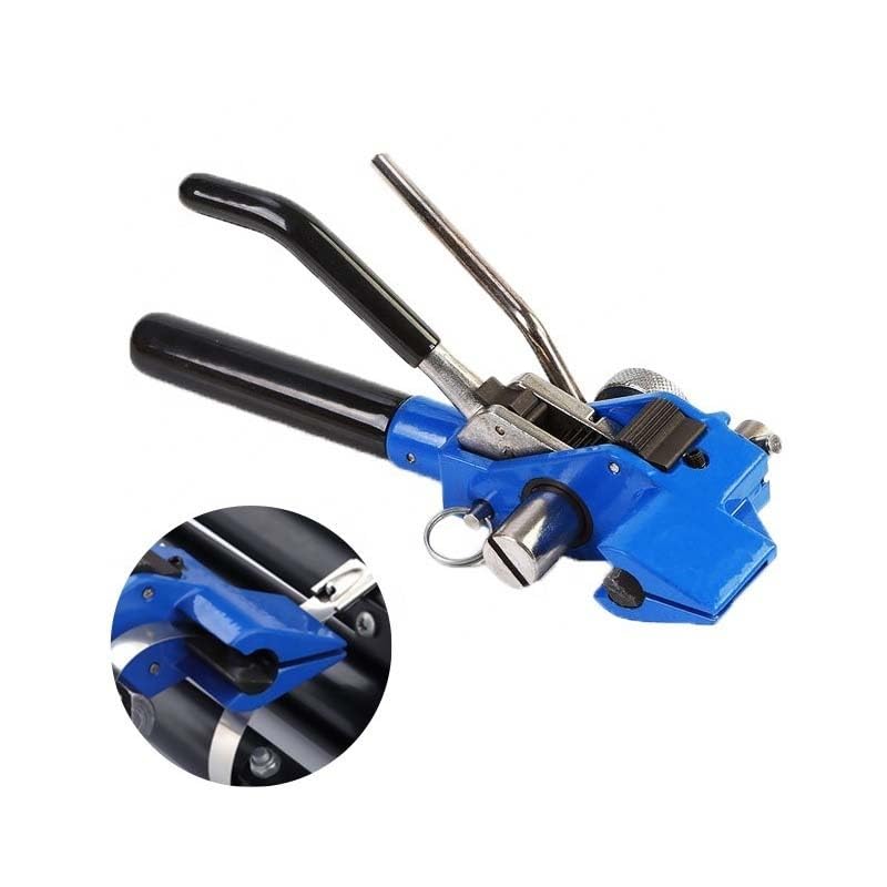 Herramienta de pistola de amarre de cables de trinquete, alicates tensores con cortador integrado para bridas de cremallera de 4,6 a 20 mm, herramienta de flejado de tensión ajustable para