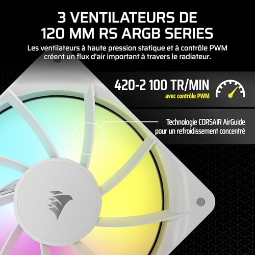 Refroidisseur CPU CORSAIR Nautilus 360 RS ARGB idéal pour un espace de travail blanc