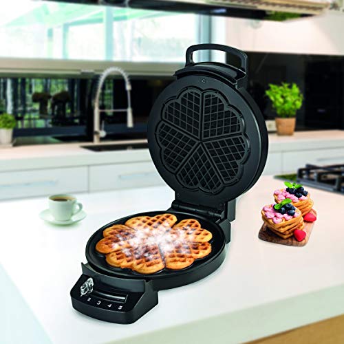 LITTLE BALANCE 8382 Speed Gaufres Coeur 1200 Elektrischer Waffeleisen, Schwarz – Bild 8