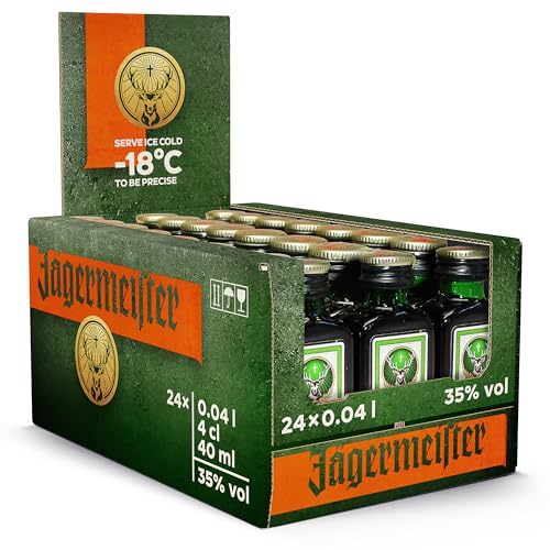 Jägermeister – 24 x 0,04l Premium Kräuterlikör Shots 35% Vol. als Party Geschenk – Aus...
