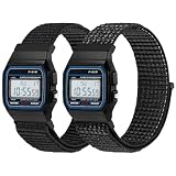 Cinghie in nylon compatibili con Casio F-91W/F-84/F-94/F-105/F-108/AE-1200/W-217H/W-218H/A-158W/A-168W/SGW-300H/W-800H, cinturino sportivo regolabile e traspirante comodo cinturino di ricambio in