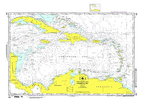 Paradise Cay Publications NGA Chart 402WP: Caribbean Sea; 31 X 42.5; Waterproof