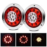 【Multifunción】 Se utiliza como luz trasera, luz de freno, intermitentes, reflector LED redondo, reflector LED de exportación, luz trasera de motocicleta, reflector ATV, reflector LED universal, luz trasera de bicicleta.