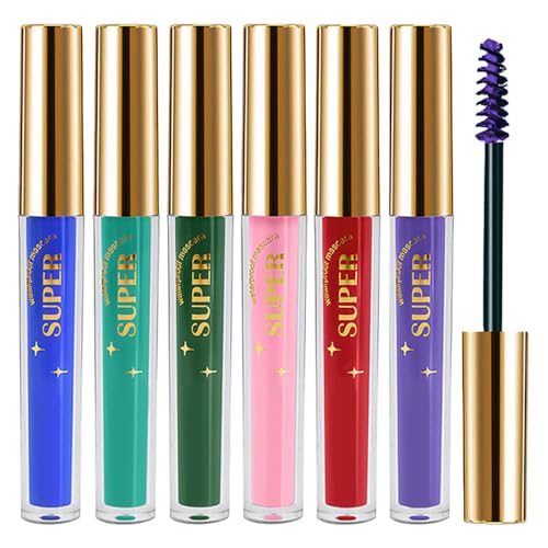 Colored Mascara for Eyelashes, Voluminous Colorful Mascara Set, Pink Purple Blue Green Red Teal Lash...