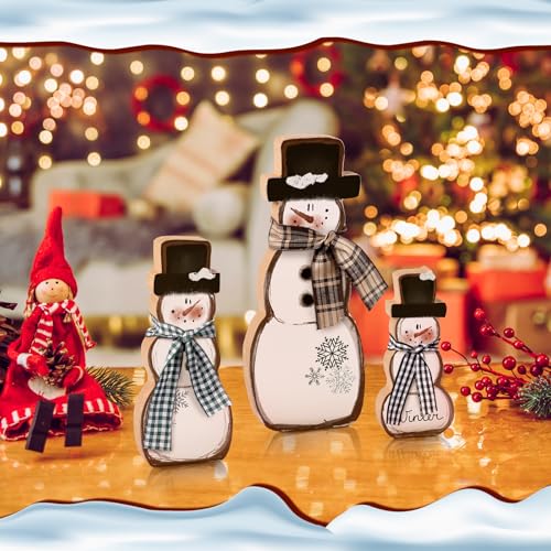 Suzile-3-Pcs-Christmas-Snowman-Table-Decorations-Wooden-Snowman-Centerpiece-Block-Winter-Snowman-Signs-Tiered-Tray-Desktop-Figurine-for-Indoor-Fireplace-Mantel-Home-Decor-Holiday-Xmas-Party-Supplies Suzile 3 Pcs Christmas Snowman Table Decorations Wooden Snowman Centerpiece Block Winter Snowman Signs Tiered Tray Desktop Figurine for Indoor Fireplace Mantel Home Decor Holiday Xmas Party Supplies