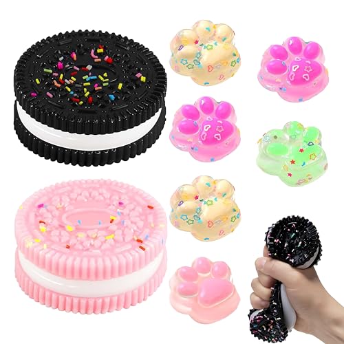 Rliocvhe Taba Squishy,2 Piezas Squishy Oreo y 6 Piezas Squishys Pata de Gato,Juguetes...