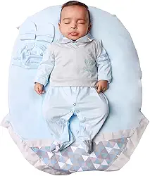 Saída de maternidade Para Bebê Menino Príncipe Gabriel Azul 05 Peças