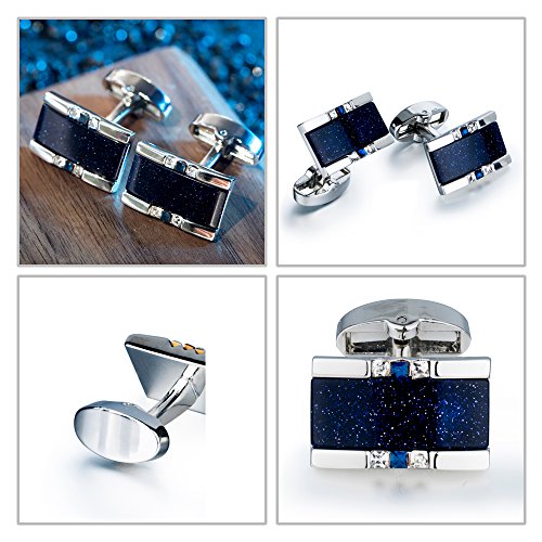 Set de Mancuernillas y Sujetacorbatín Estilo Cielo Estrellado miniatura 3