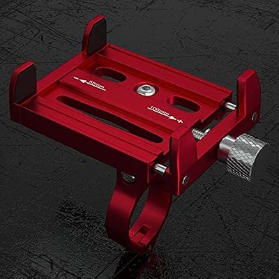 KR01 Bisiklet Motorsiklet Gidon Telefon Tutucu,Metal Vidalı KIRMIZI