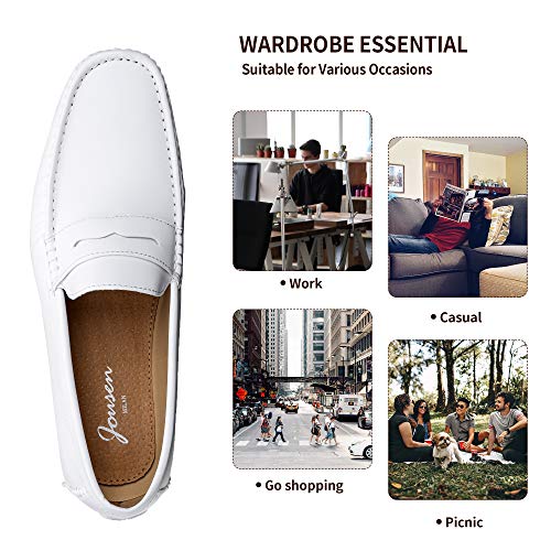 Image of Jousen Men's Penny Loafers Casual Driving Slip On Shoes | Rubber Outsole Soft Lightweight Moccasins Daily Business Wedding Office Travel Boat