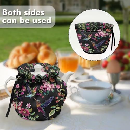 Image of Hummingbird Teapot Cosy, Easy to Clean Breakfast Warmer Tea Pot Protective Dust Cover Insulation and Keep Warm, Home Kitchen Thanksgiving Decor