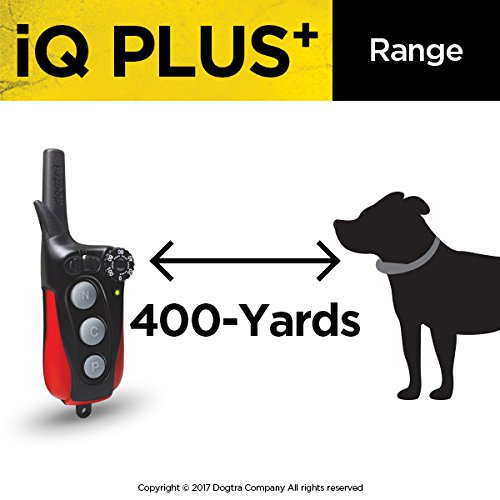 Dogtra Iq Plus+ 1-Dog Remote Training Collar - 400 Yard Range, Waterproof, Rechargeable, Static, Vibration - Includes Petstek Dog Training Clicker #TOP5