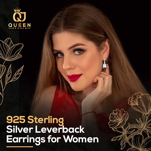 Queen Jewels 925 Sterling Silver 14k Gold Lightweight Leverback Dangle Earrings With Cubic Zirconia3