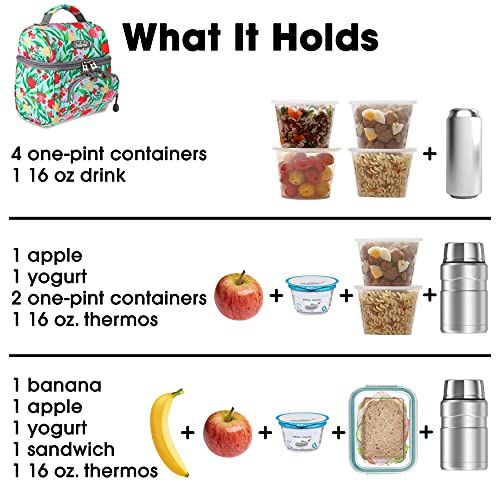Image of J World Corey Kids Lunch Bag. Insulated Lunch-Box for Girls, Women, Flora