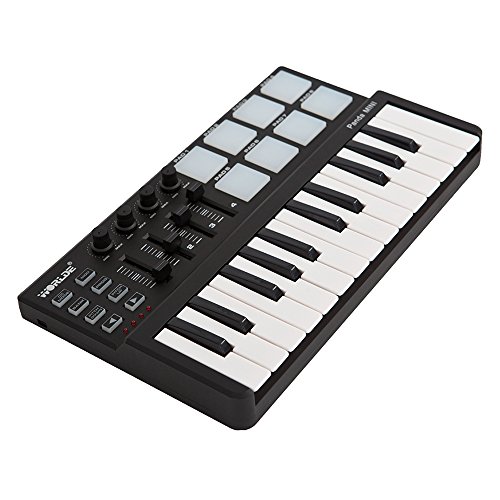ammoon Worlde Panda mini Portable Mini 25-Key USB Keyboard and Drum Pad MIDI Controller