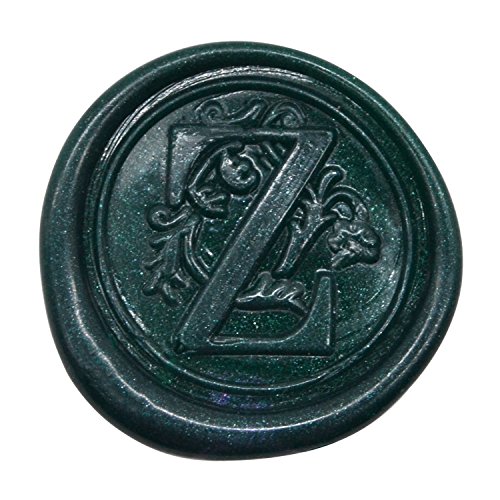 image for TELOSMA Medieval Initial Alphabet Sealing Wax Stamps, Brass Head Woode