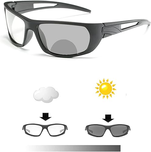 mincl Gafas de lectura bifocales fotocromáticas de transición para hombres y mujeres, para deportes al aire libre, lentes de sol cuadrados de
