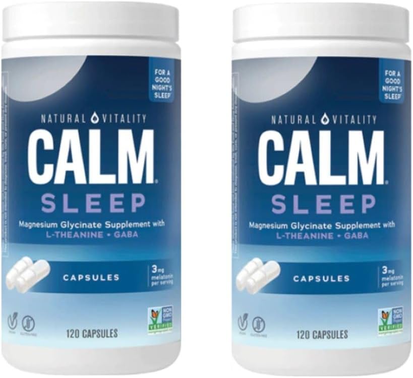 Natural Vitality Calm Sleep Magnesium Supplement, Melatonin