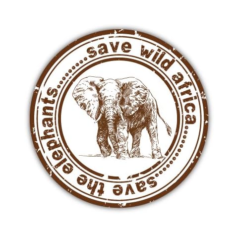 Save wild Africa elephants sticker decal 4" x 4"F Cover
