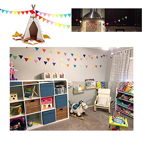 Ajcoflt 12 Bandeiras de Feltro Bandeirinha Tecido Bandeirola Multi-Colorido Triângulo Bandeiras Band