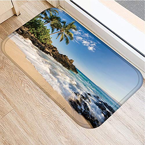 Sea Beach Scenic Pattern Anti-Rutsch-Wildleder Teppich Türmatte Fußmatte Outdoor-Küche Wohnzimmer Bodenmatte Teppich A2 40x60cm