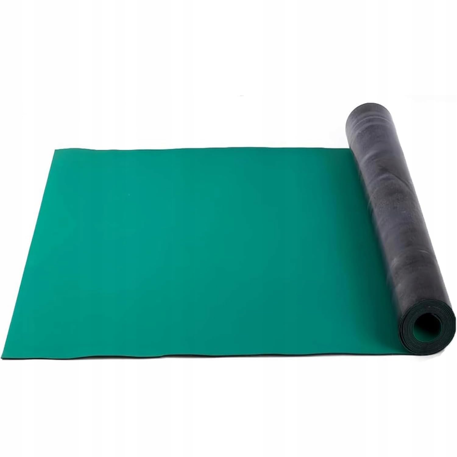 Rosfix Alfombrilla antiestática ESD 1,2 x 10 m, color verde/negro, goma natural, grosor de 2 mm, superficie mate | Disipación < 0,1s | Protección electrónica | alfombra de banco