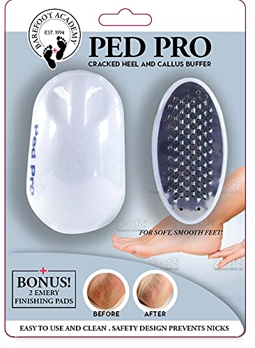Barefoot AcademyPed Pro Cracked Heel and Callus Buffer for Soft and Smooth Feet! Comes with Bonus Emery Finishing Pads!