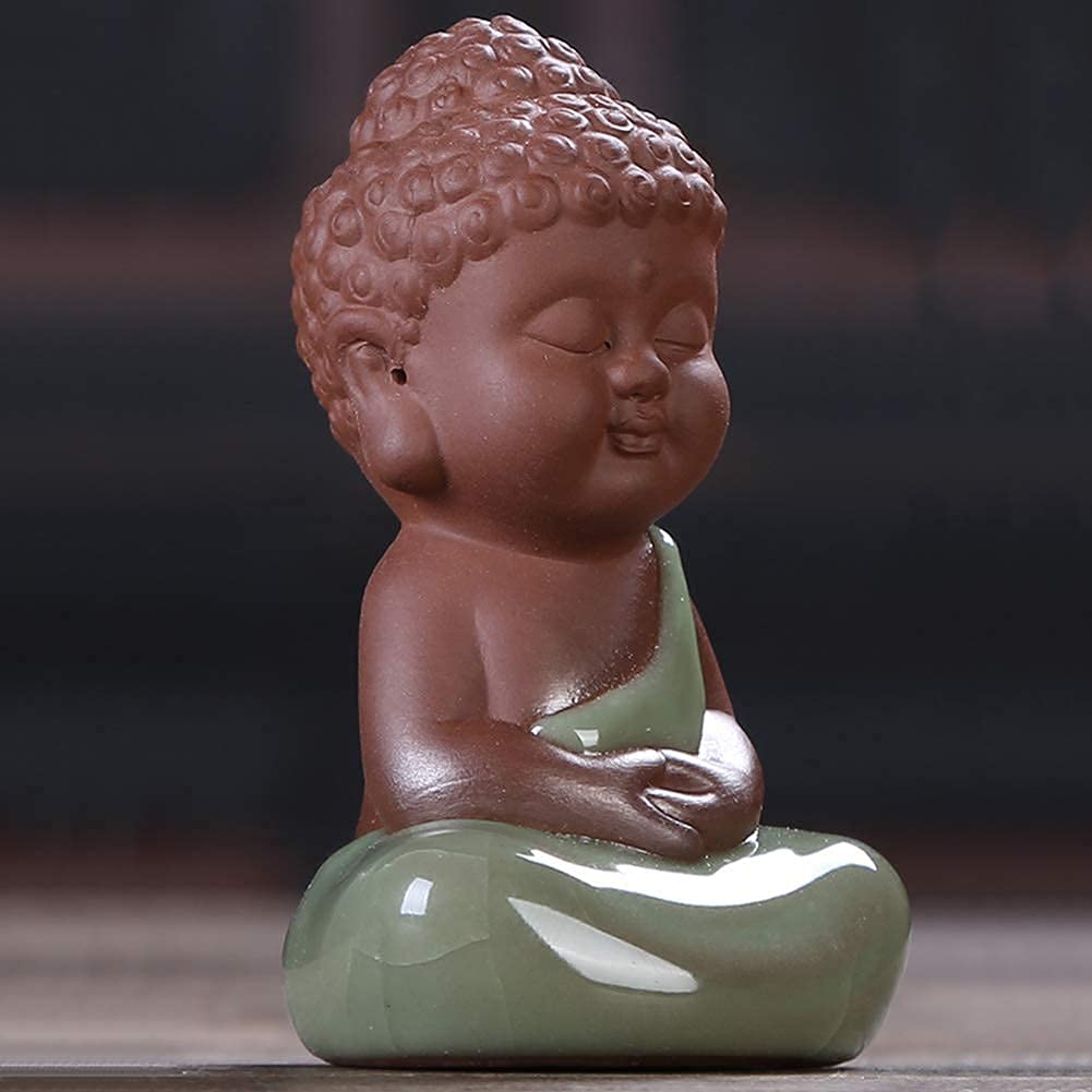 Figurki do dekoracji posąg rzeźby ozdoby mały mnich figurka zestaw statuetek, dekoracje rzeźby buddy, mnisi świątyni mnich herbata dekoracja dla zwierząt taca dekoracja domu, ozdoby
