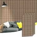 4 Pcs Acoustic Wood Slat Wall Panels, 3D Fluted Sound Absorbing Panel,47.2"x23.6" Each,Soundproof Wooden Wall Panel for Interior Wall Decor, Ceiling Living Room Bedroom Office (Walnut)