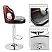 Homall Bar Stool Walnut Bentwood Adjustable Height Leather Modern Barstools with Back Vinyl Seat Extremely Comfy Bar Stool (Black)
