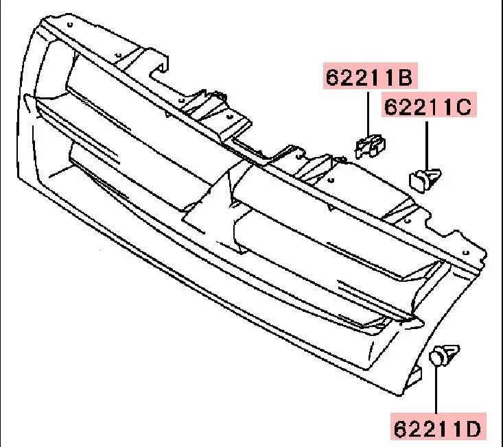 CLIP PAJERO3 V70V60, GRILLE DE RADIATEUR 9 pièces MR221507 ET MB317677 MB880530