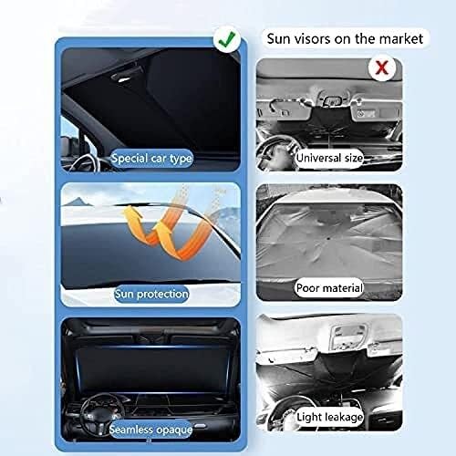 Tendine Parasole Per Parabrezza Auto Per Ford Per Kuga 2013-2018, Facile Da Piegare E Riporre