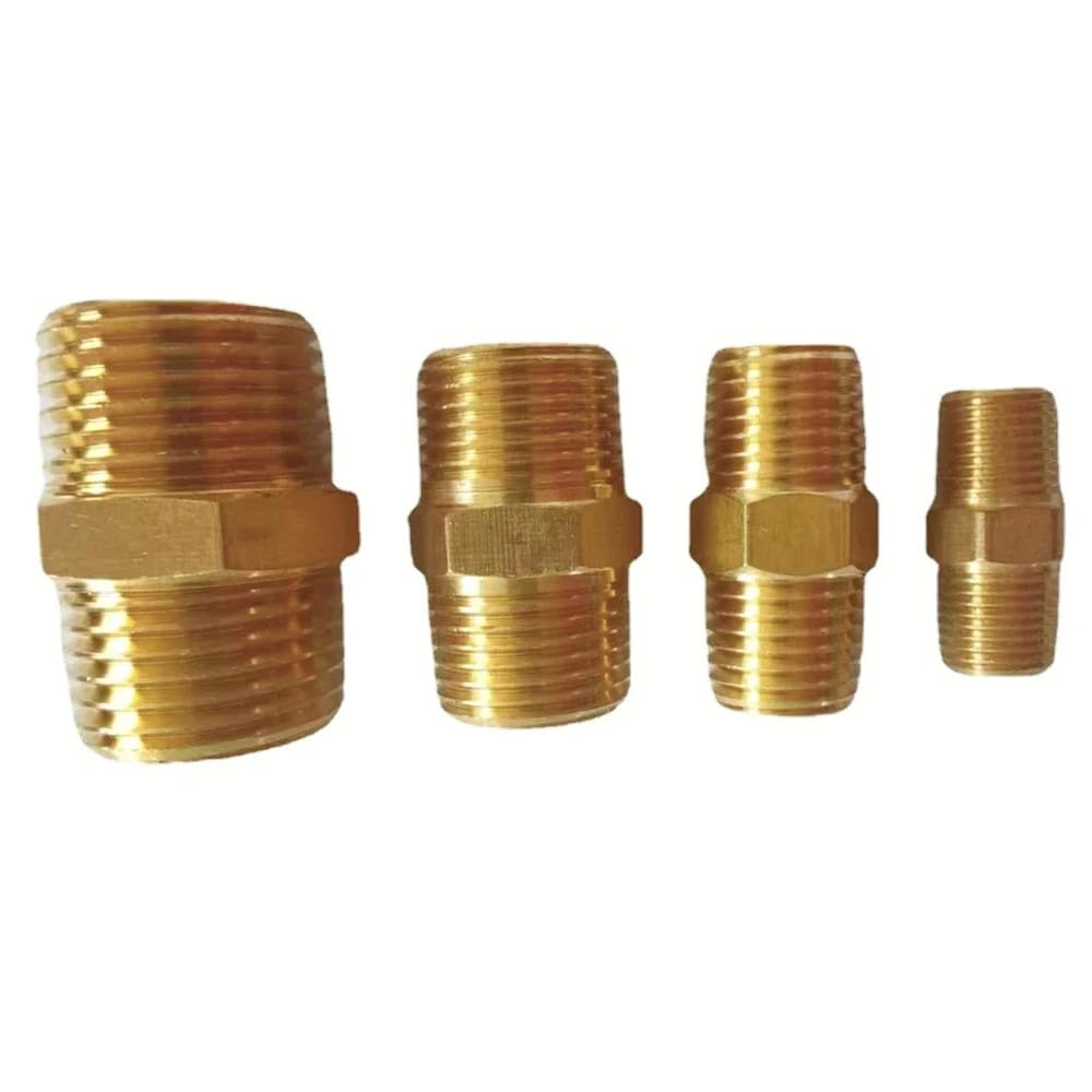 1/8" 1/4" 3/8" 1/2" 3/4" 1" BSPT NPT Maschio Esagonale Nipplo Riduttore Raccordo Tubo Ottone Adattatore Connettore Casa Giardino, 1 NPT A 1 NPT
