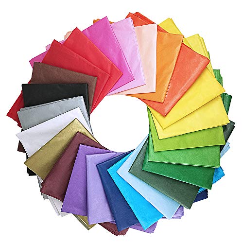 Supla 120 Sheets 24 Colors Tissue Paper Bulk Wrapping Tissue Paper Art Rainbow