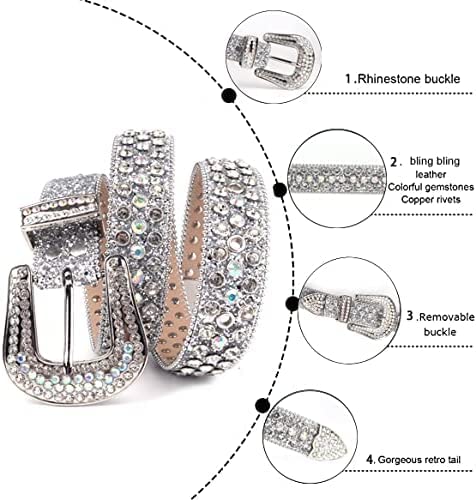 Studded Rhinestone Belts Men Women Fashionable Sparkly Diamond Belt Shiny Crystals Inlaid Design Leather Belt Christmas Gift3