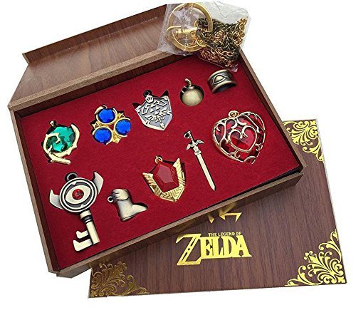 Yancos The Legend of Zelda Keychain Necklace Pendant Key Set Collection Gift Box