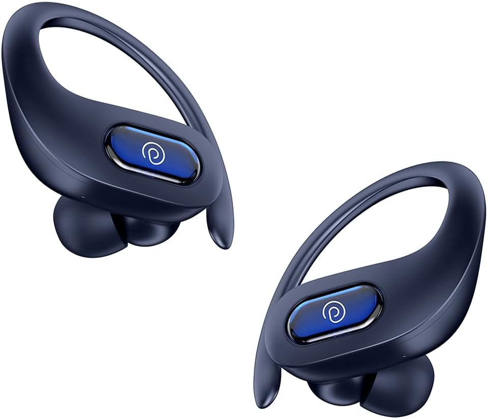 pTron Bassbuds Sports in-Ear TWS Earbuds with Dual Ultra HD Mic & TruTalk AI-ENC, 13mm HyperDrive Transducers, 45H Playtime, 45ms HyperLow-Latency, BT v5.3, Type-C Charging & IPX5 (Bold Blue)