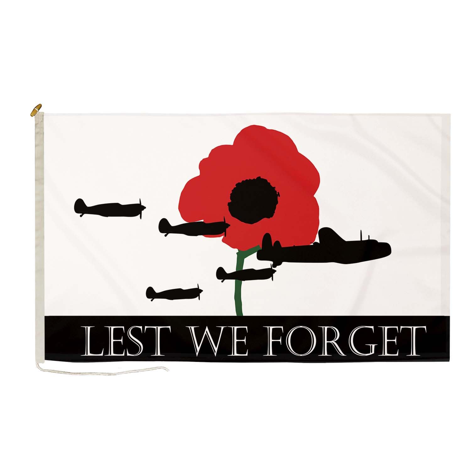 DuraFlag Lest We Forget (RAF) Large 8ft x 5ft Rope and Toggled 250 x 150 cm Premium Quality Flag