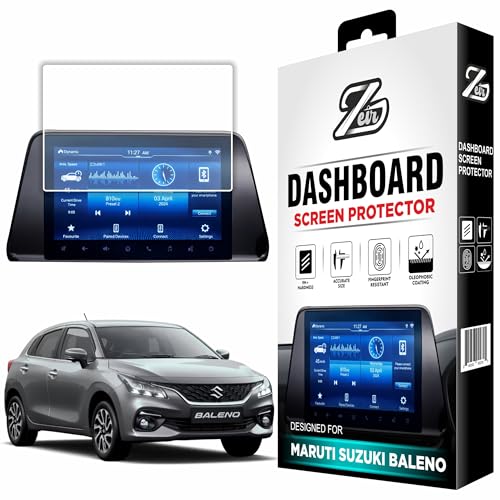 Image of ZEIR Screen Protector For MARUTI SUZUKI BALENO 2022-RUNNING - ALPHA - 9 Inch Infotainment Touchscreen Guard | 9H Hardness, Anti-Scratch & Water Resistant | HD Clarity Dashboard Touchscreen Accessory 2026+ [Not Tempered Glass] (Baleno 9-inch)