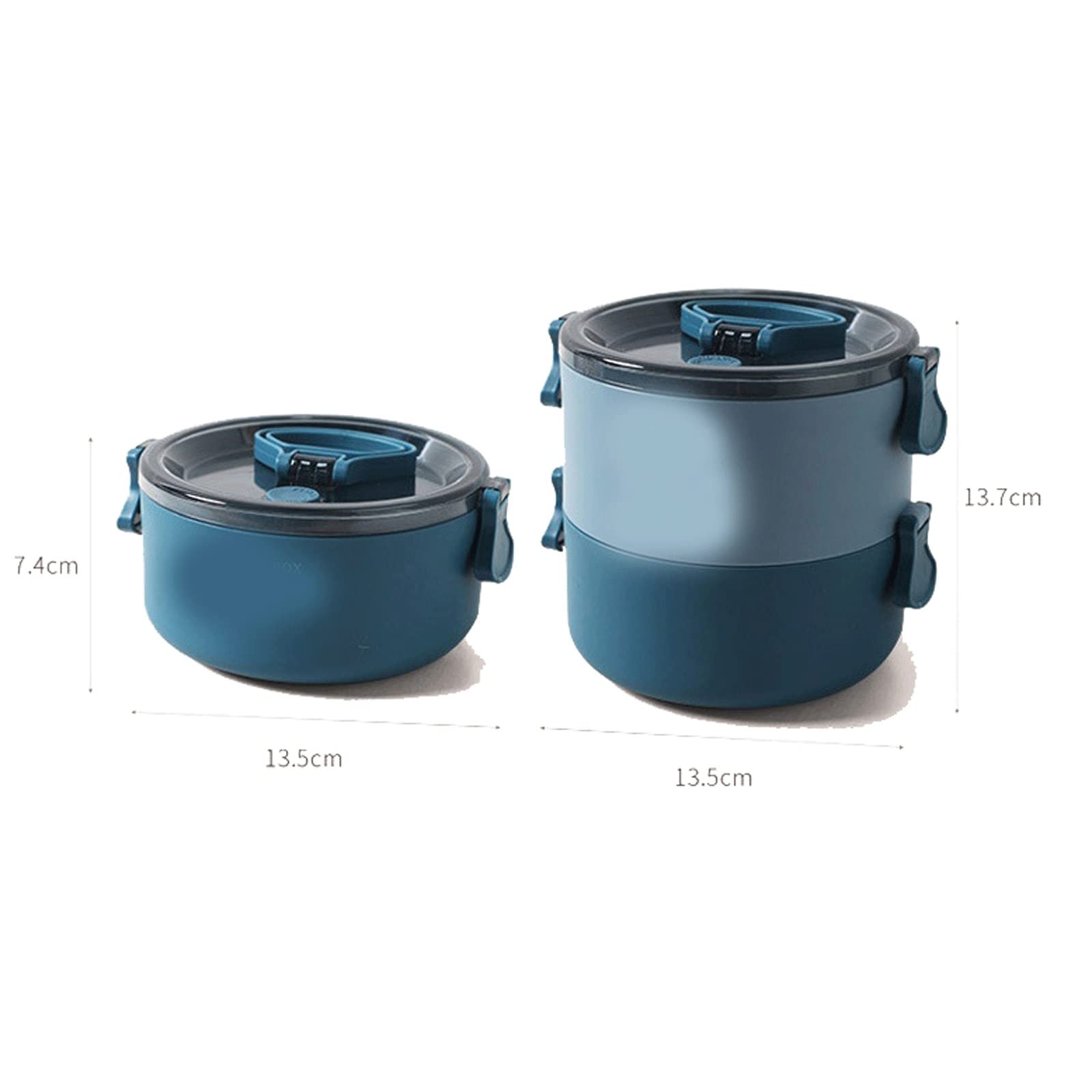 MRKU Fiambrera Bento de plástico de Doble Capa, a Prueba de Fugas, Ideal para el Trabajo o para Estudiantes.