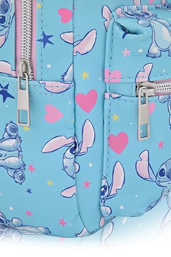 Image of Disney Lilo and Stitch Backpack for Women, Men, Boys, Girls, Unisex | Cute PU Leather 10 inch Stitch Mini Backpack Purse Shoulder Purse | Stitch Bag and Stitch Accessories