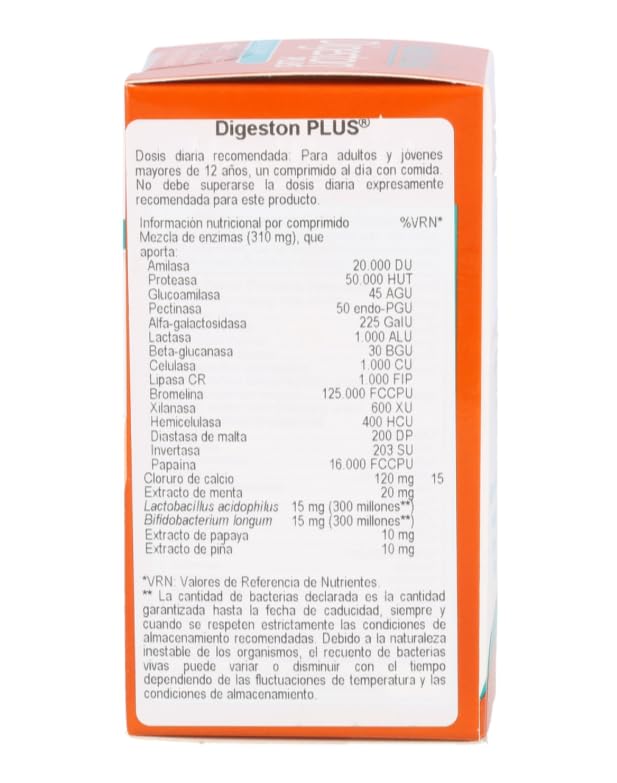 Digeston Plus Health Aid 30 comprimidos | Enzimas digestivas veganas con probióticos, piña, papaya y cloruro | Apoyo digestivo con enzimas, bacterias beneficiosas y confort intestinal