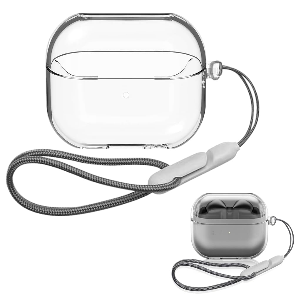 Compatible with Samsung Galaxy Buds 3 Case & Galaxy Buds 3 Pro Case,Protective TPU Clear with Lanyard,Fashion Earbuds Cover Headphone Accessories