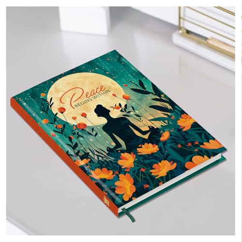 Image of Hard Bound Notebook for Girls & Women | A5 Ruled Journal | 192 Pages | 80 GSM Premium Paper | Designer Laminated Cover | Ribbon Bookmark | Notebook for School, College, Office, Journaling & Note Taking (DM4016)